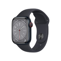 Apple Watch Series 8 智能手表GPS + 蜂窝款41毫米午夜色铝金属表壳午夜色运动型表带eSIM手表MNHW3CH/A