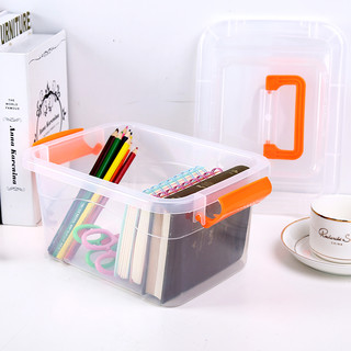 零食透明收纳箱塑料盒子整理篮有盖储物玩具衣服杂物盒可手提箱子