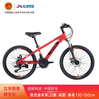 喜德盛（xds）中国风儿童自行车儿童山地自行车儿童山地车 22寸电镀红/镭射银