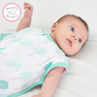 SwaddleDesigns 婴儿被Muslin棉宝宝睡袋舒适秋季透气纱布防踢被