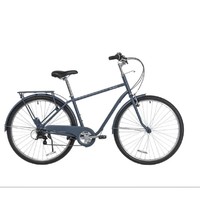 DECATHLON 迪卡侬 城市自行车ELOPS 120 HF符合人体工学握把成人蓝色XS 4246541