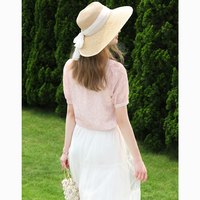 I BELIEVE YOU 艾蓓怡 2023夏季新款碎花法式V领泡泡短袖雪纺衫上衣女宽松遮肚子