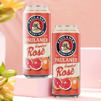 PAULANER 保拉纳 德国产Paulaner\/保拉纳柏龙西柚玫瑰红啤酒 原装进口果啤精酿 西柚500ml*4听(24.4到期)