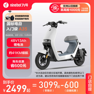 Ninebot 九号 A35 电动自行车 TDT033Z 48V13Ah锂电池 初雪白灰