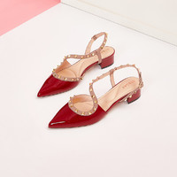 ST&SAT; 星期六 23秋季新款网红铆钉气质时装凉鞋女后空凉鞋