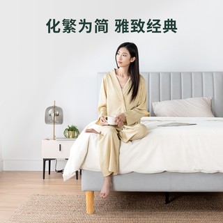 ZINUS 际诺思 科技布简约现代床架卧室家具双人床 USB款和煦微风B 180cm*200cm