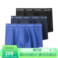 Calvin Klein 男士平角内裤套装 U2664G-I03 3条装(黑色+深蓝+蓝色) S