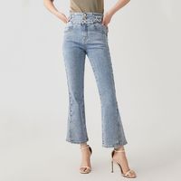 VERO MODA 女士七分微喇牛仔裤 32326I024J38