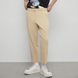 MECITY 男装夏季新款韩版潮流纯色锥形垂感梭织休闲裤长裤