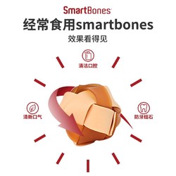 SmartBones 狗狗磨牙棒狗零食洁齿骨洁齿棒 迷你双色编织球（鸡肉味）-10支装