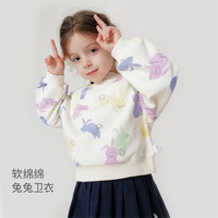 marc & janie 马克珍妮 儿童秋装 女童卡通图案蝙蝠袖休闲卫衣231239多彩小兔 80cm