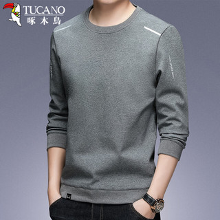 啄木鸟（TUCANO）卫衣男士秋冬纯色时尚休闲潮流长袖T恤简约韩版男装 灰色 XL 