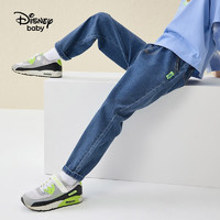 迪士尼（Disney）童装男童牛仔简约长裤装儿童简约休闲长裤 牛仔蓝 120