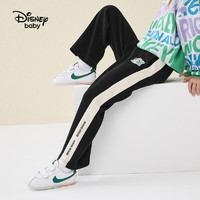 迪士尼（Disney）童装女童针织复古长裤装裤子儿童春秋运动休闲裤洋气 碳黑 140