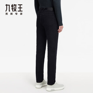 九牧王牛仔裤男冬商场同款商务户外保暖牛子裤 JJV1B52412+黑色+修身版 165/72A 29码(2.22)尺74cm