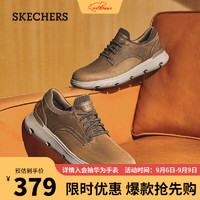 SKECHERS 斯凯奇 男士通勤柔软透气一脚蹬休闲鞋204702 沙漠色3974 39.5