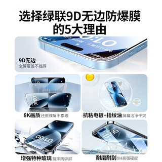 UGREEN 绿联 iPhone15Pro 防摔防爆耐刮晶钻膜 2片装