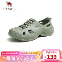 骆驼（CAMEL）男士坦克洞洞凉拖鞋时尚厚底凉鞋 G13M810102 橄榄绿 41 