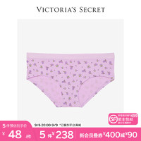 维多利亚的秘密棉质舒适中腰内裤 5Z8U紫色花卉印花 11222512 M