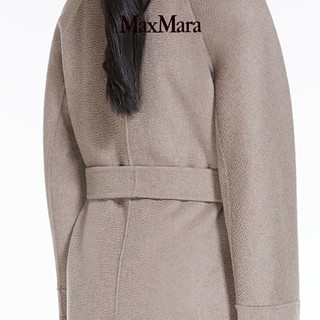 Max Mara MaxMara  女装 羊毛混纺系带大衣9016163906 斑鸠色 38