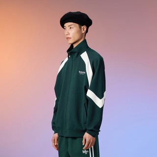 太平鸟男装潮流学院风拉链开衫立领卫衣男B1CRD3302 绿色1（阔型） XL