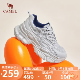 CAMEL 骆驼 老爹鞋女潮酷网面拼接增高厚底休闲鞋 L23A283032 灰色 39