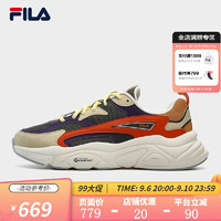 FILA 斐乐MARS 1S SMU男鞋跑步鞋时尚复古运动鞋 百里香/芦苇黄-TR 42