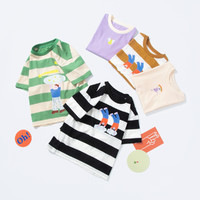 88VIP：迷你巴拉巴拉 儿童短袖T恤2022年夏装男女童宝宝纯棉趣味上衣棉棉T