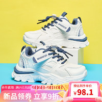 回力儿童小白鞋男女童运动跑步鞋网面老爹鞋 WZ(CL)-0254 白蓝 29 