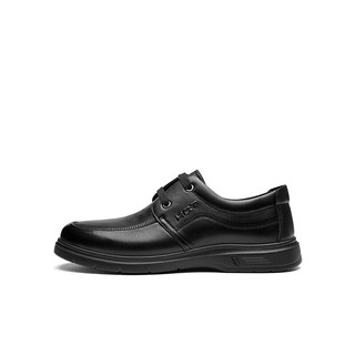 商务休闲牛皮皮鞋舒适软底商务鞋黑色 WJA332201A0043