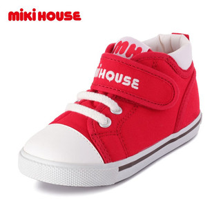 MIKI HOUSE MIKIHOUSE男女儿童四季款简约Logo二段学步鞋防滑机能鞋10-9395-575 红色 13.5cm