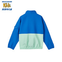 Skechers斯凯奇男童外套防风保暖撞色柔软儿童衣服L323B038 靛青色/00JZ 160cm