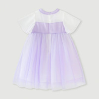 迷你巴拉巴拉女童连衣裙夏季宝宝中式国风甜美网纱儿童公主裙 紫色70188 100cm