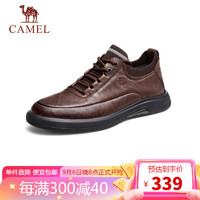 骆驼（CAMEL）男士休闲商务通勤软底舒适运动皮鞋 G13A155075 棕色 41