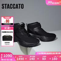 STACCATO 思加图 时尚高帮鞋厚底增高户外马丁靴短靴女靴EM106CD3 机能黑 34