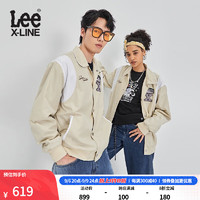 Lee XLINE23早秋舒适米色撞色男女同款夹克外套LUT0072592RZ 米色（尺码偏大，小一码购买） L