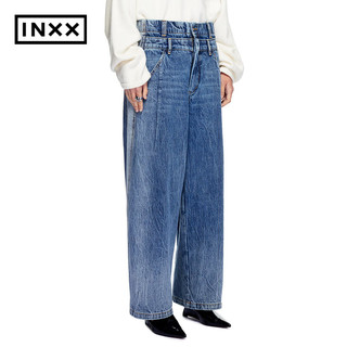 英克斯（inxx）超脱系列 时尚潮牌秋拼色牛仔裤长裤XCD3221000 牛仔蓝色 XS