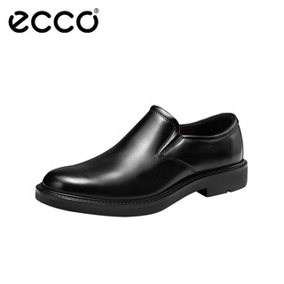 爱步（ECCO）商务皮鞋男 简约一脚蹬透气乐福鞋 都市伦敦系列525624 黑色44
