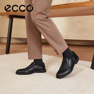 爱步（ECCO）商务皮鞋男 简约一脚蹬透气乐福鞋 都市伦敦系列525624 黑色44