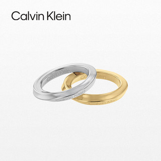 卡尔文·克莱恩 Calvin Klein 凯文克莱（Calvin Klein）CK纽结女士银色&金色戒指对戒35000330C