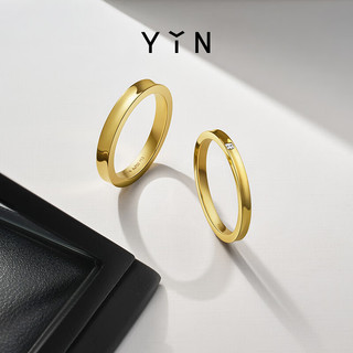 隐（YIN）「易」系列方线对戒18K金钻石戒指au750结婚经典系列 方线戒指 3.0mm 10号