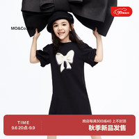 little MO&Co.抑菌 little moco童装女童泡泡短袖纯棉连衣裙KBC3DRS023 黑色 110/56