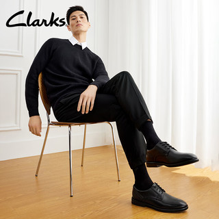 Clarks其乐优跃修斯系列男鞋商务正装皮鞋春季轻盈舒适透气婚鞋 黑色 261683228 42.5