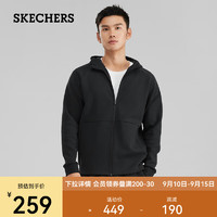 斯凯奇（Skechers）针织连帽外套P423M058 碳黑/0018 XXL