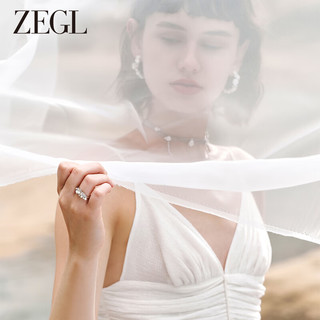 ZEGL冰透玫瑰系列花朵戒指女小众设计高级感潮流指环食指戒 冰透玫瑰戒指