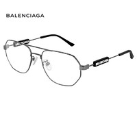 巴黎世家（BALENCIAGA）巴黎世家眼镜框男双梁飞行员金属BB0117O光学近视架女 001-黑
