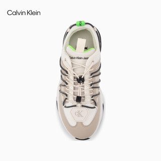 Calvin KleinJeans23早秋女士简约织带撞色鞋带潮流厚底老爹鞋YW01213 0F5-蛋壳色/米白色 36