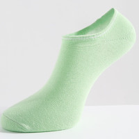 真维斯女装休闲船袜 季袜子 女款纯色提花多色低筒袜JW 浅绿色8711 F