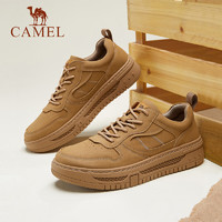 骆驼（CAMEL）男鞋 复古厚底增高滑板鞋潮流休闲面包鞋透气防滑运动男士板鞋 卡其 40