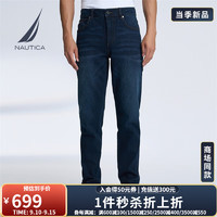 诺帝卡（NAUTICA）男装棉氨混纺亲肤带弹牛仔长裤男PO3391 藏青4NV 32